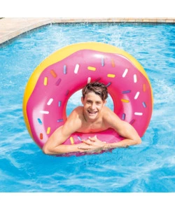 SALVAGENTE GONFIABILE INTEX "DONUT" IN VINILE ROSA 99X25 CM - COD. 56256NP