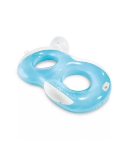 SALVAGENTE GONFIABILE DOPPIO INTEX CON MANIGLIE E SCHIENALE IN VINILE AZZURRO 198X117 CM - COD. 56800EU