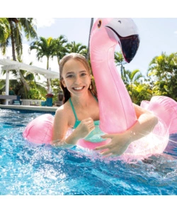 SALVAGENTE GONFIABILE INTEX "FENICOTTERO GLITTER" IN VINILE COLORI ASSORTITI 99X89X71 CM - COD. 56251NP