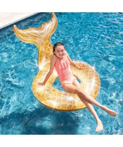 SALVAGENTE GONFIABILE INTEX "SIRENA GLITTER" IN VINILE COLORI ASSORTITI 147X107X79 CM - COD. 56258EU