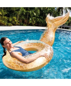 SALVAGENTE GONFIABILE INTEX "SIRENA GLITTER" IN VINILE COLORI ASSORTITI 147X107X79 CM - COD. 56258EU