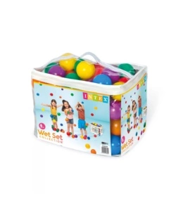 SET 100 PALLINE INTEX "FUN BALLZ" IN PLASTICA MULTICOLORE Ø 8 CM - COD. 49600 NP
