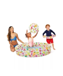 SET PISCINA, SALVAGENTE E PALLA INTEX IN VINILE STAMPA FANTASIA - COD. 59469NP