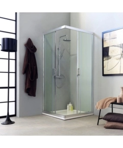 Box doccia quadrato "Marte" cromato 90x90x195 cm