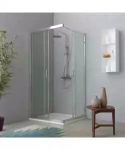 Box doccia angolare "Marte" cromato 80x120x195 cm