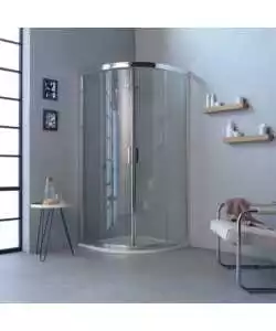 Box doccia "Marte" semicircolare cromato 90x90x195 cm