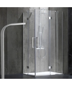 Box doccia rettangolare "Stella" cromato 80x100x190 cm