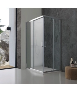 Box doccia rettangolare "Sole" alluminio cromato 80X100x185 cm