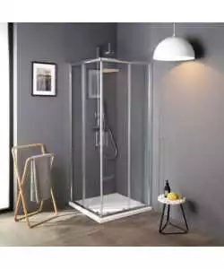 Box doccia quadrata "Terra" cromato 80x80x185 cm