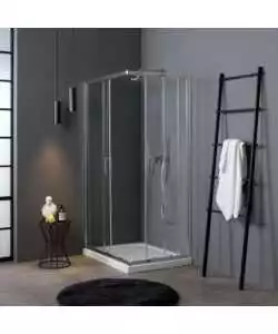 Box doccia rettangolare "Terra" cromato 70x90x185 cm
