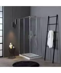 Box doccia rettangolare "Terra" cromato 70x10x185 cm