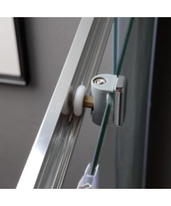 Box doccia quadrato "Terra" in alluminio cromato 80x80x185 cm