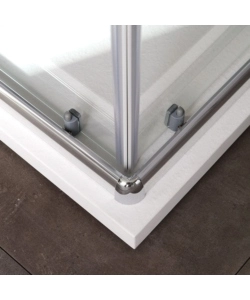 Box doccia quadrato "Terra" in alluminio cromato 80x80x185 cm