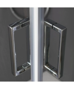 Box doccia quadrato "Terra" in alluminio cromato 80x80x185 cm