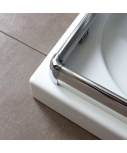 Box doccia rettangolare "Terra" in alluminio cromato 70x90x185 cm