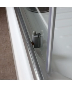 Box doccia rettangolare "Terra" in alluminio cromato 70x90x185 cm