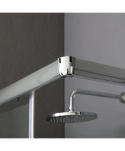 Box doccia rettangolare "Terra" in alluminio cromato 70x90x185 cm