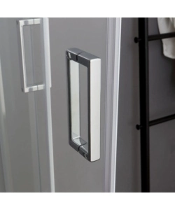 Box doccia rettangolare "Terra" in alluminio cromato 70x100x185 cm