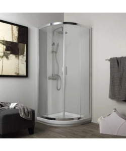 Box doccia quadrato "Terra" in alluminio cromato 80x80185 cm