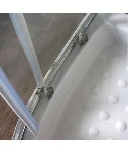 Box doccia quadrato "Terra" in alluminio cromato 80x80185 cm