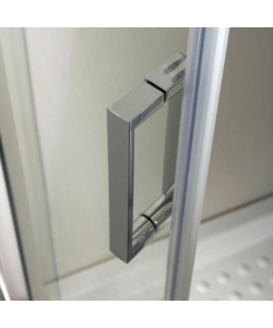 Box doccia quadrato "Terra" in alluminio cromato 80x80185 cm