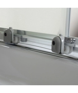 Box doccia quadrato "Terra" in alluminio cromato 80x80185 cm