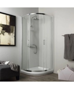 Box doccia quadrato "Terra" in alluminio cromato 80x80185 cm