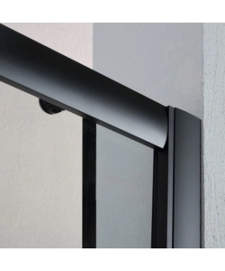 Porta doccia per nicchia "Luna" nero opaco 130x190 cm