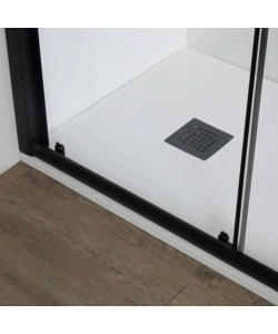 Porta doccia per nicchia "Luna" nero opaco 140x190 cm