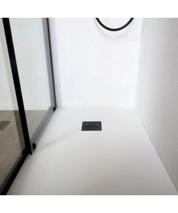 Porta doccia per nicchia "Luna" nero opaco 150x190 cm