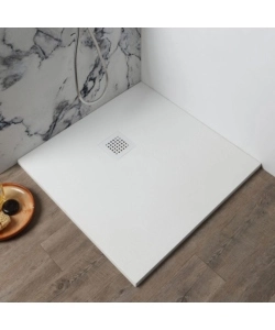 Piatto doccia quadrato in resina bianco opaco 80x80 cm