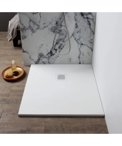 Piatto doccia quadrato in resina bianco opaco 90x90 cm