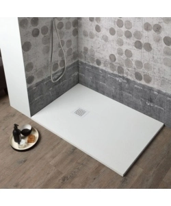 Piatto doccia rettangolare in resina bianco opaco 80x100 cm