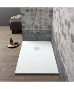Piatto doccia quadrato in resina bianco opaco 70x90 cm