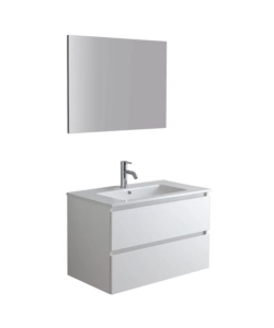 Mobile bagno sospeso "Capri" 2 cassetti bianco 80 cm