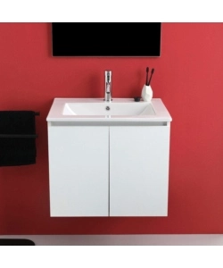 Mobile bagno sospeso "Capri" 2 ante bianco 60 cm