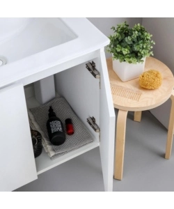 Mobile bagno sospeso "Ischia" 2 cassetti bianco cannettato 120 cm