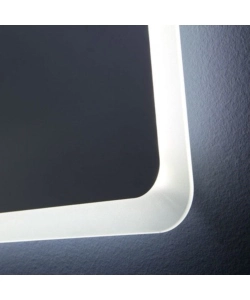 Specchiera rettangolare stondata con led integrati 60x90 cm