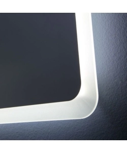 Specchiera rettangolare stondata con led integrati 120x60 cm