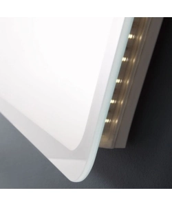 Specchiera rettangolare stondata con led integrati 120x60 cm