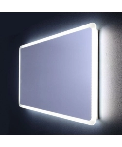 Specchiera rettangolare stondata con led integrati 120x60 cm
