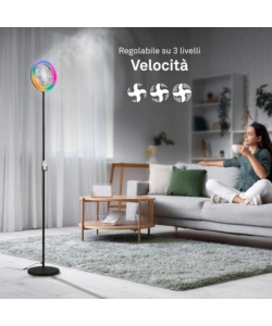 Piantana led RBG con ventilatore "Windy" 6500K 1380lm 13,8W