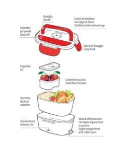 Scalda vivande elettrico per auto e presa corrente Lampa "Lunch Box" 1,5 lt 50W