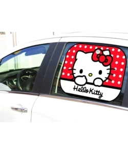 Coppia tendine parasole laterali auto "Hello Kitty" 44x35 cm
