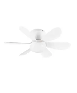 Plafoniera led con ventilatore "Lund" bianco 6 pale 53 cm