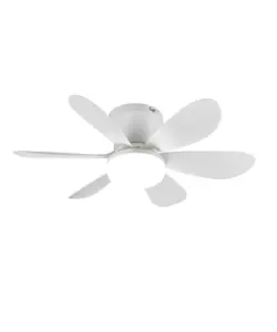 Plafoniera led con ventilatore "Lund" bianco 6 pale 53 cm