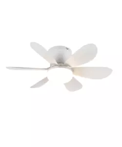 Plafoniera led con ventilatore "Lund" bianco 6 pale 53 cm