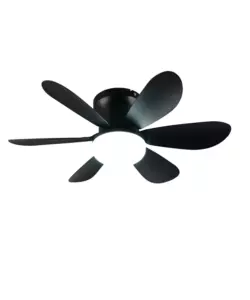 Plafoniera led con ventilatore "Lund" nero 6 pale 52 cm