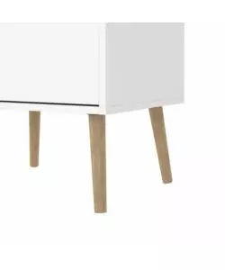 Vetrina 2 cassetti e 1 anta "Oslo" bianco e quercia 50,2x39,1x171,3 cm