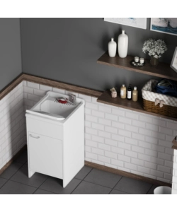 Lavatoio con vasca in polipropilene "Garden" bianco 45x50x85 cm